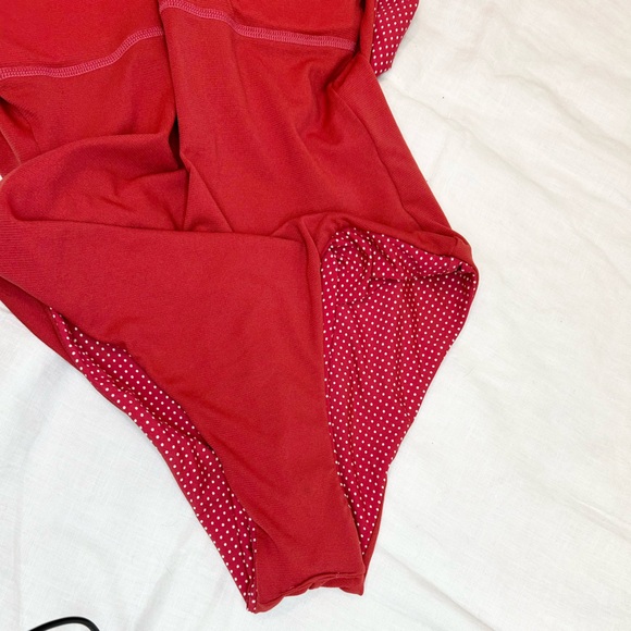 Roxy Women's Red Polka Dot Scoop-Neck Lace-Up One Piece Swimsuit - Picture 11 of 12